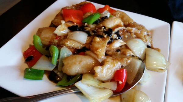Order 76. Fish Fillet with Black Bean Sauce food online from Red Ginger China Bistro store, Corona on bringmethat.com
