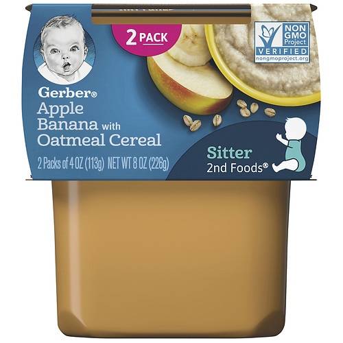 Order Gerber Cereal Apple Banana with Oatmeal - 4.0 oz x 2 pack food online from Walgreens store, Willimantic on bringmethat.com
