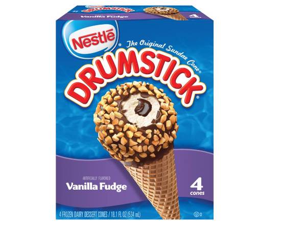 Order Drumstick Cone Vanilla Fudge (4 ct ) food online from Ctown Supermarkets store, Uniondale on bringmethat.com