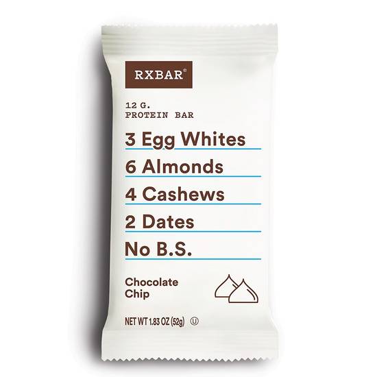Order RXBAR Whole Food Protein Bar, Chocolate Chip, 1.83 OZ Bar, 12g Protein food online from Cvs store, TRAVERSE CITY on bringmethat.com
