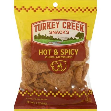 Order Turkey Creek Snacks Chicharrone  Hot & Spicy food online from Exxon Food Mart store, Port Huron on bringmethat.com