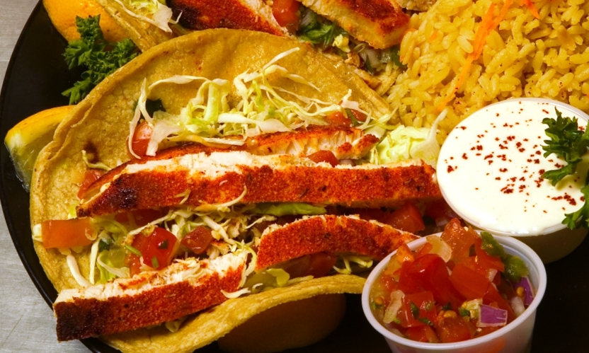 Order Swordfish Tacos food online from Fishermans Market & Grill store, La Quinta on bringmethat.com