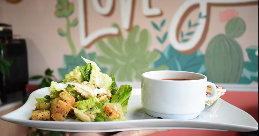 Order Soup and Half Salad food online from Carmel Cafe store, Brea on bringmethat.com
