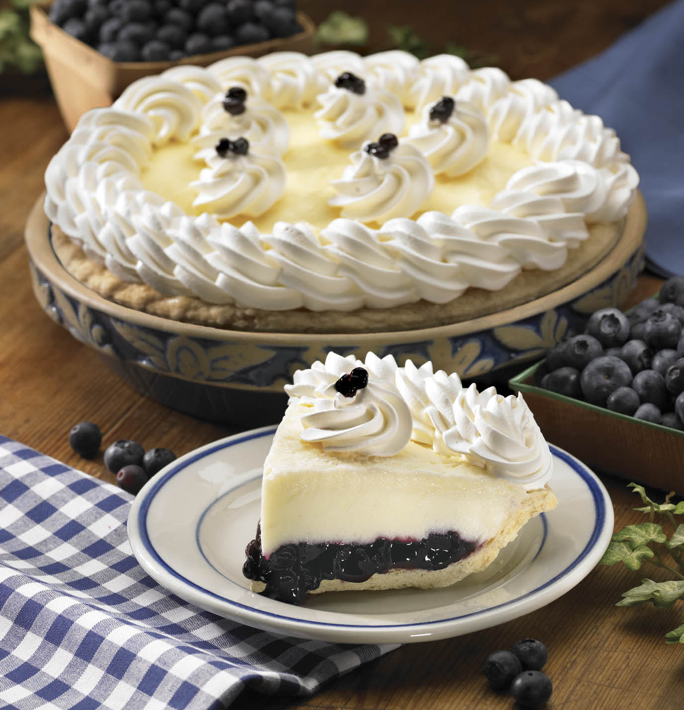 Order Double Cream Blueberry Pie Slice food online from Marie Callender's store, Monterey Park on bringmethat.com