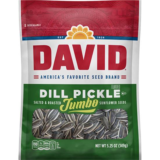 Order David Sunflower Seeds - Dill Pickle food online from IV Deli Mart store, Goleta on bringmethat.com