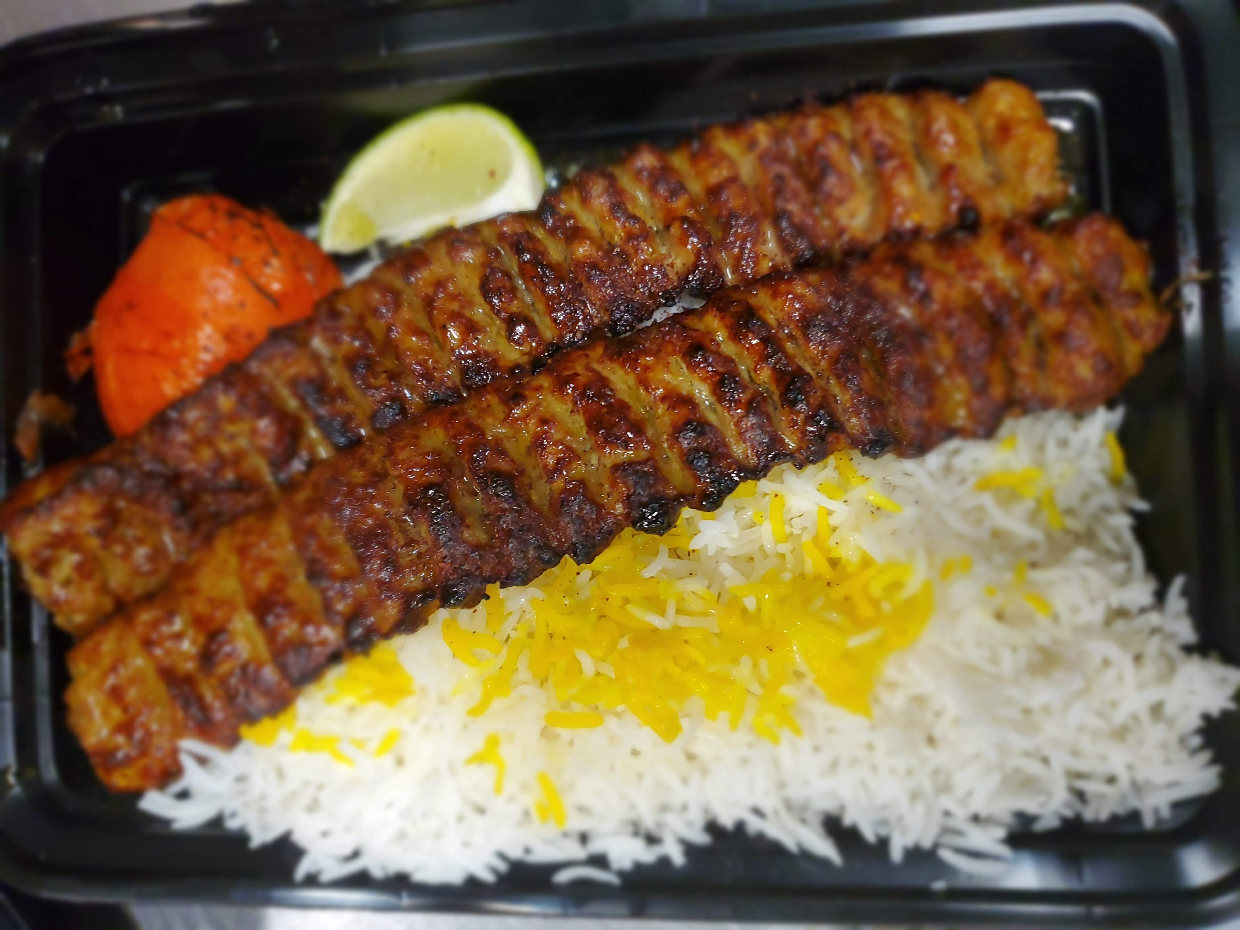 Order Isfahan Koobideh Kabob with Rice food online from Stone Stew store, San Jose on bringmethat.com