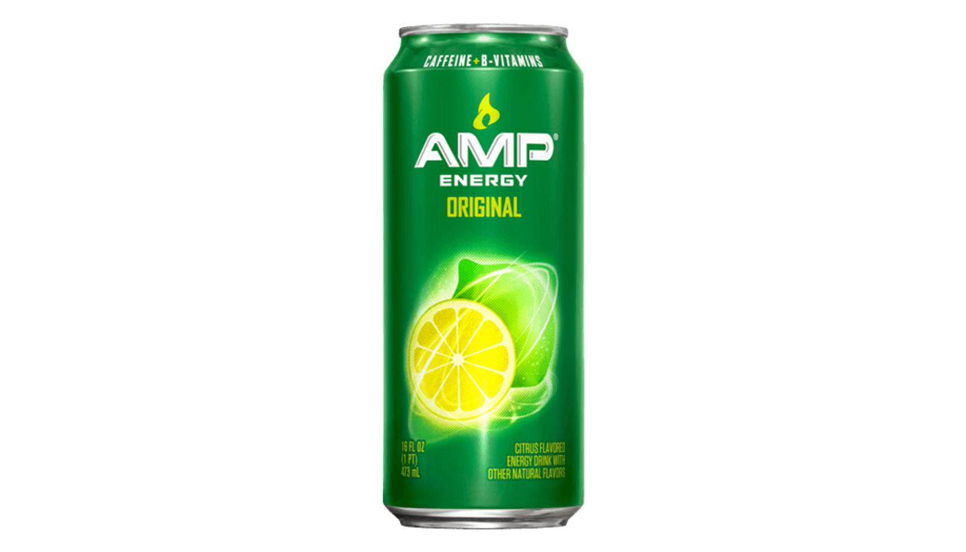Order AMP Energy Drink Original Citrus Flavored 16oz food online from JR Food Mart store, Camarillo on bringmethat.com