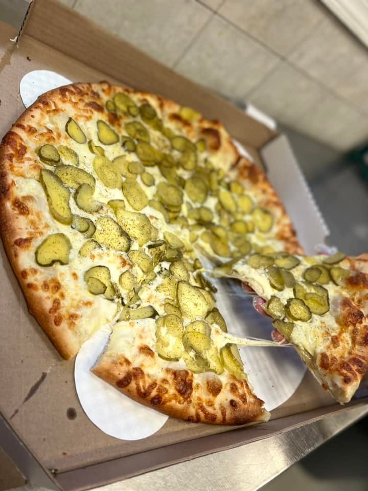 Order Pickle Pizza - 12" food online from Bozzy's Pizzeria store, Cheektowaga on bringmethat.com