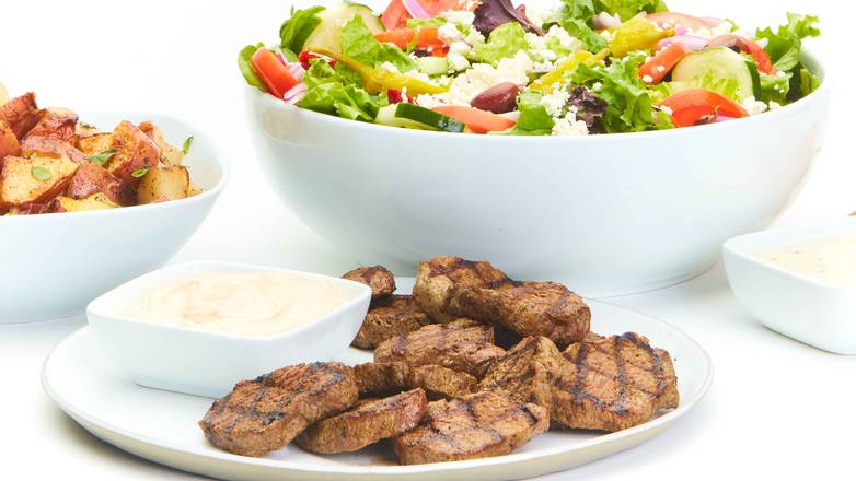 Order Grilled Beef Feast for 6 food online from Taziki Mediterranean Cafe store, Florence on bringmethat.com
