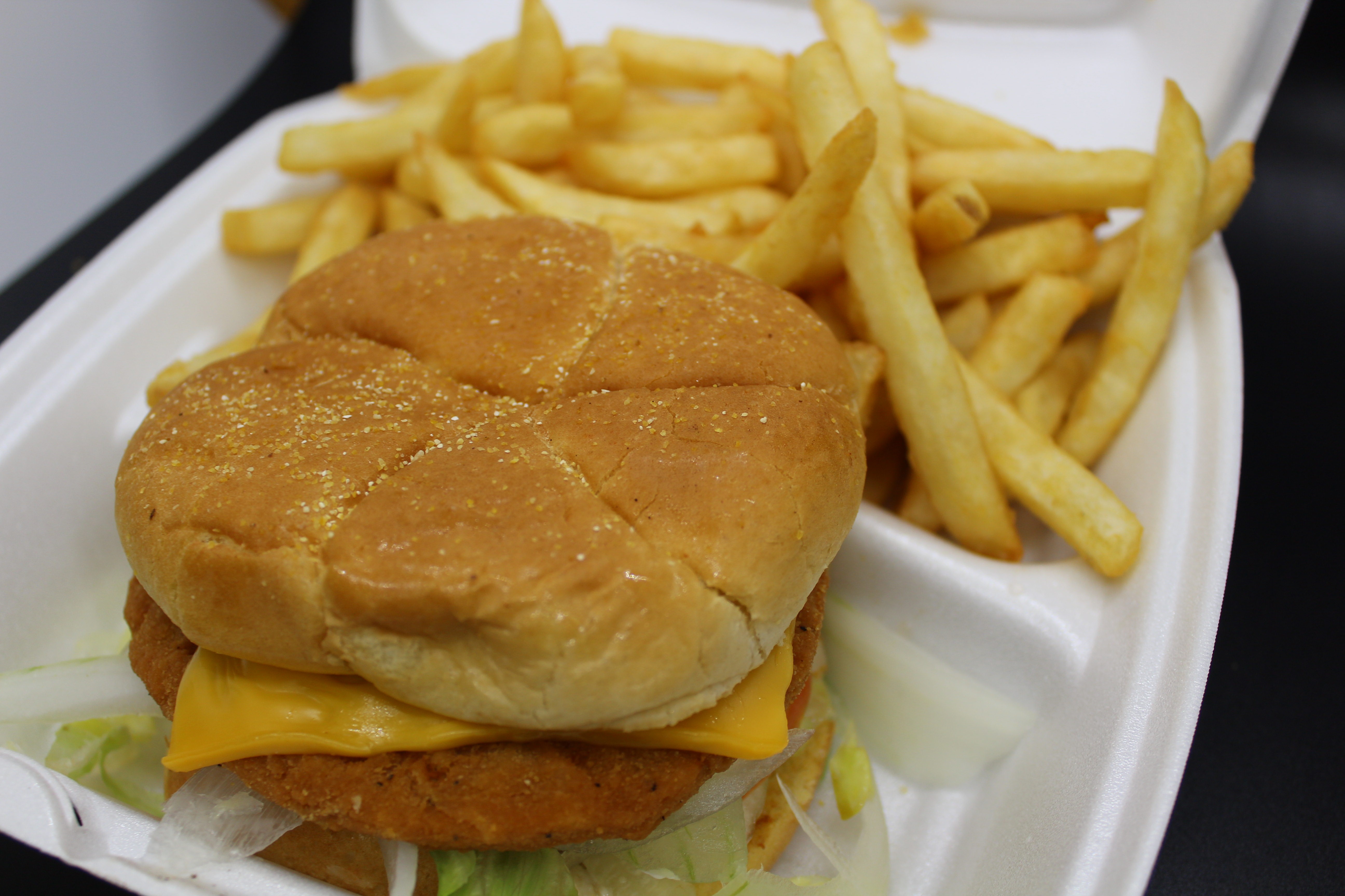Order Chicken Patty Sandwich with fries food online from Baba Steak And Lemonade store, Fort Wayne on bringmethat.com