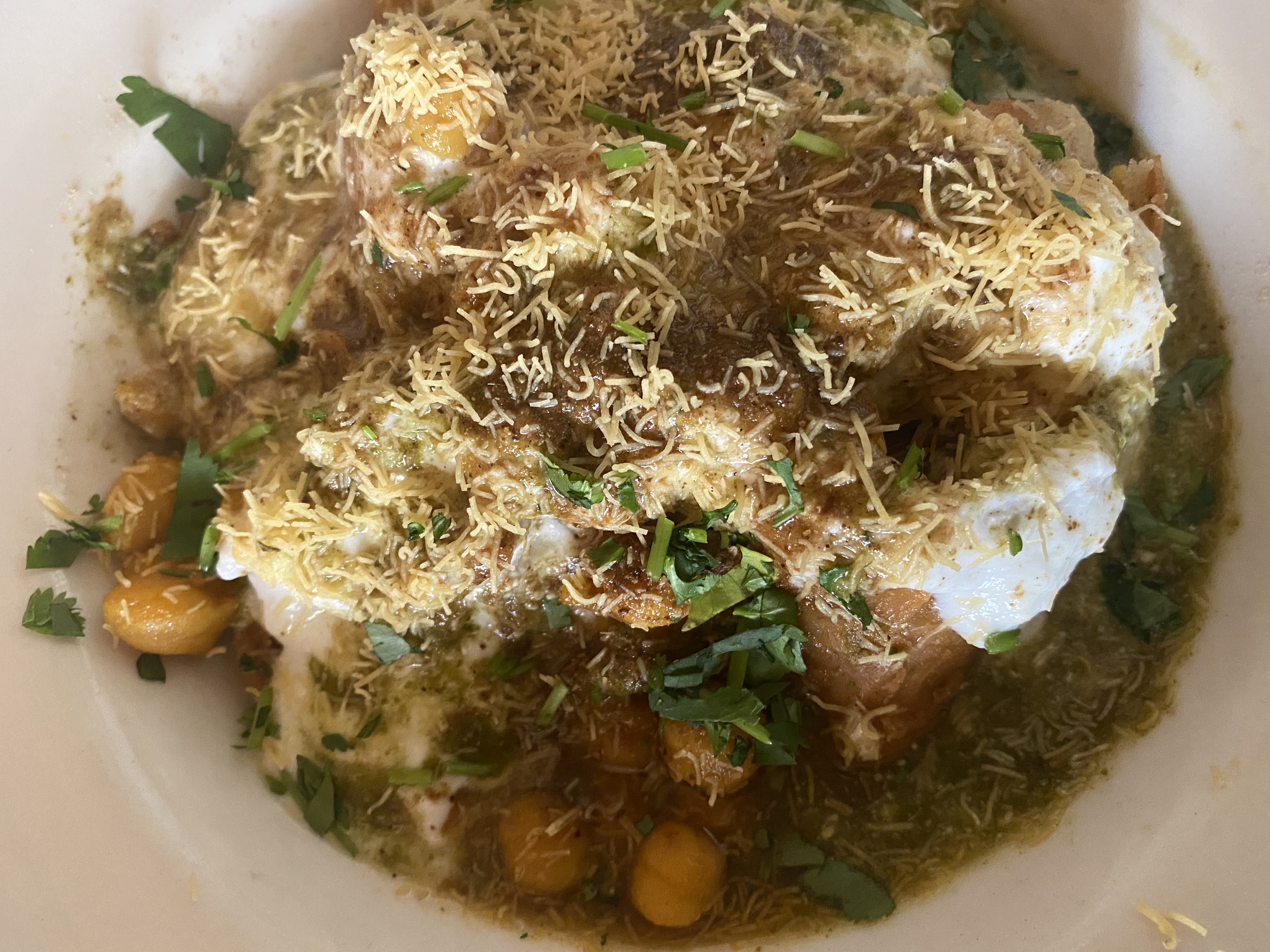 Order Samosa Chaat food online from Mount Everest Restaurant store, Berkeley on bringmethat.com