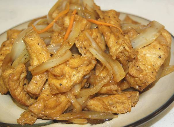 Order Black Pepper Tofu 黑椒豆腐 food online from Uncle Chen's Chinese Restaurant store, State College on bringmethat.com