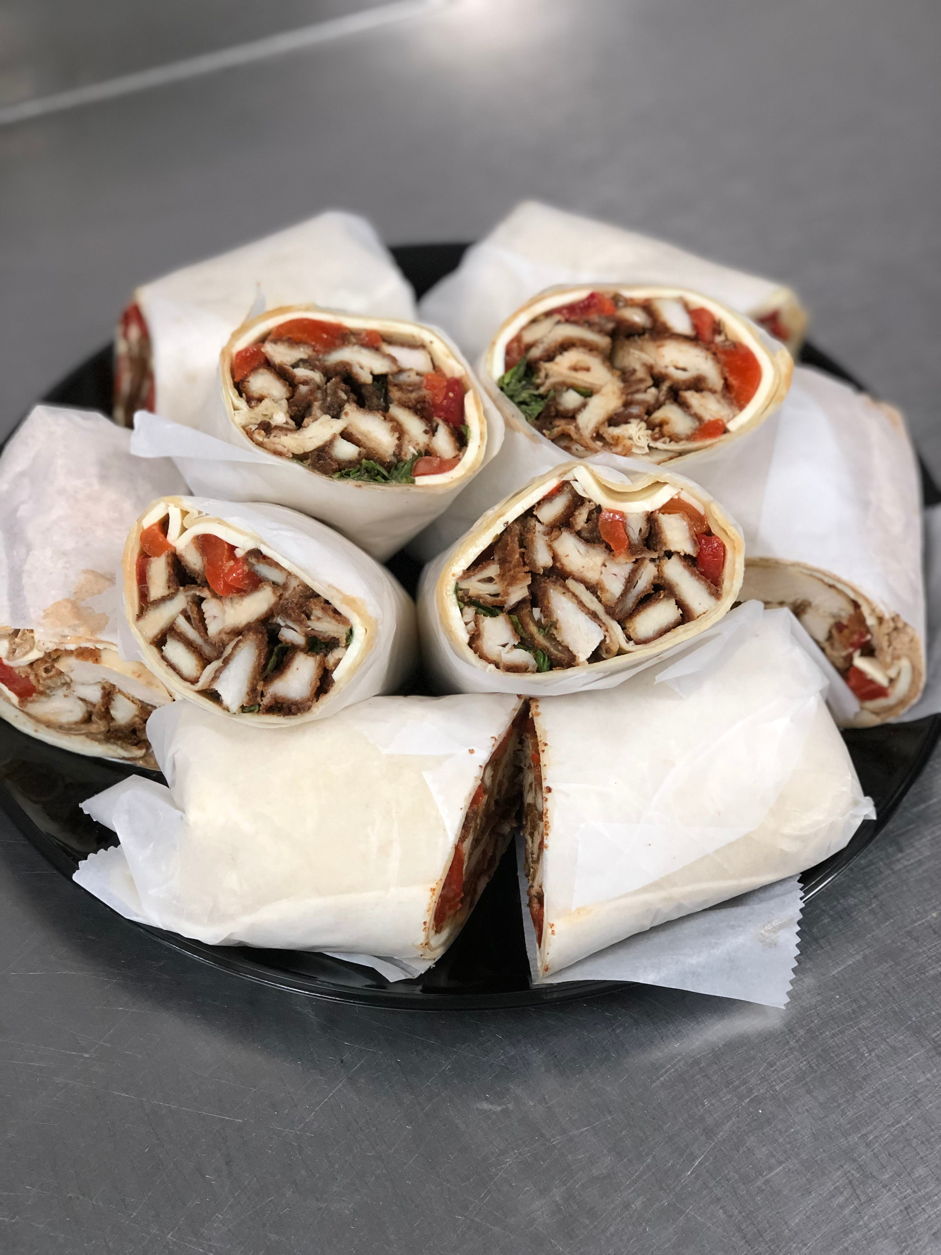 Order 1. Grilled Chicken Wrap - 12" food online from Planet Pizza store, Ridgefield on bringmethat.com