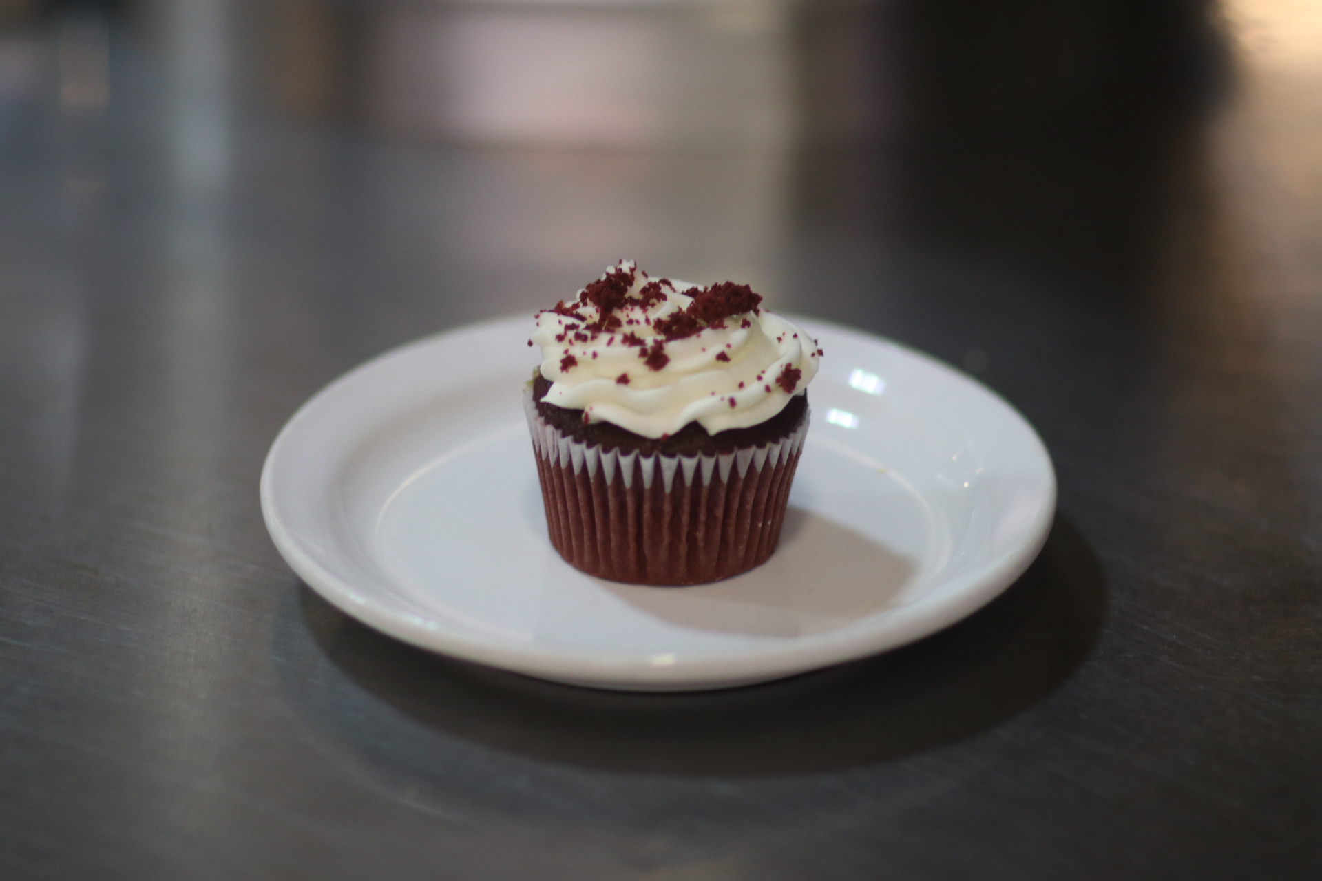 Order Red Velvet Cup Cake food online from Tillie's Fine Food & Coffee Company store, Lodi on bringmethat.com