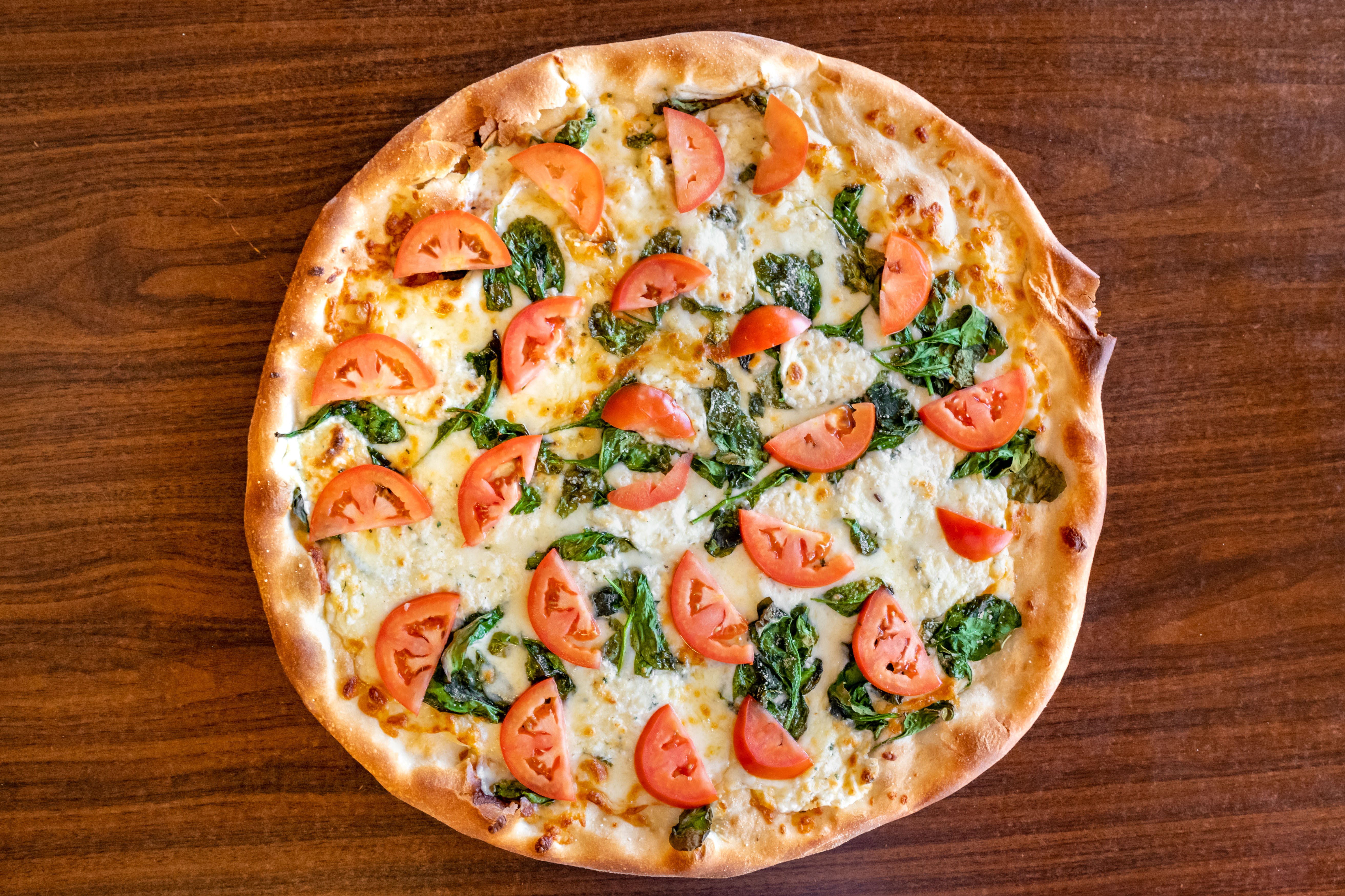 Order The White Pizza - Small 12" food online from Alex's Pizza Pasta Subs Granbury store, Granbury on bringmethat.com