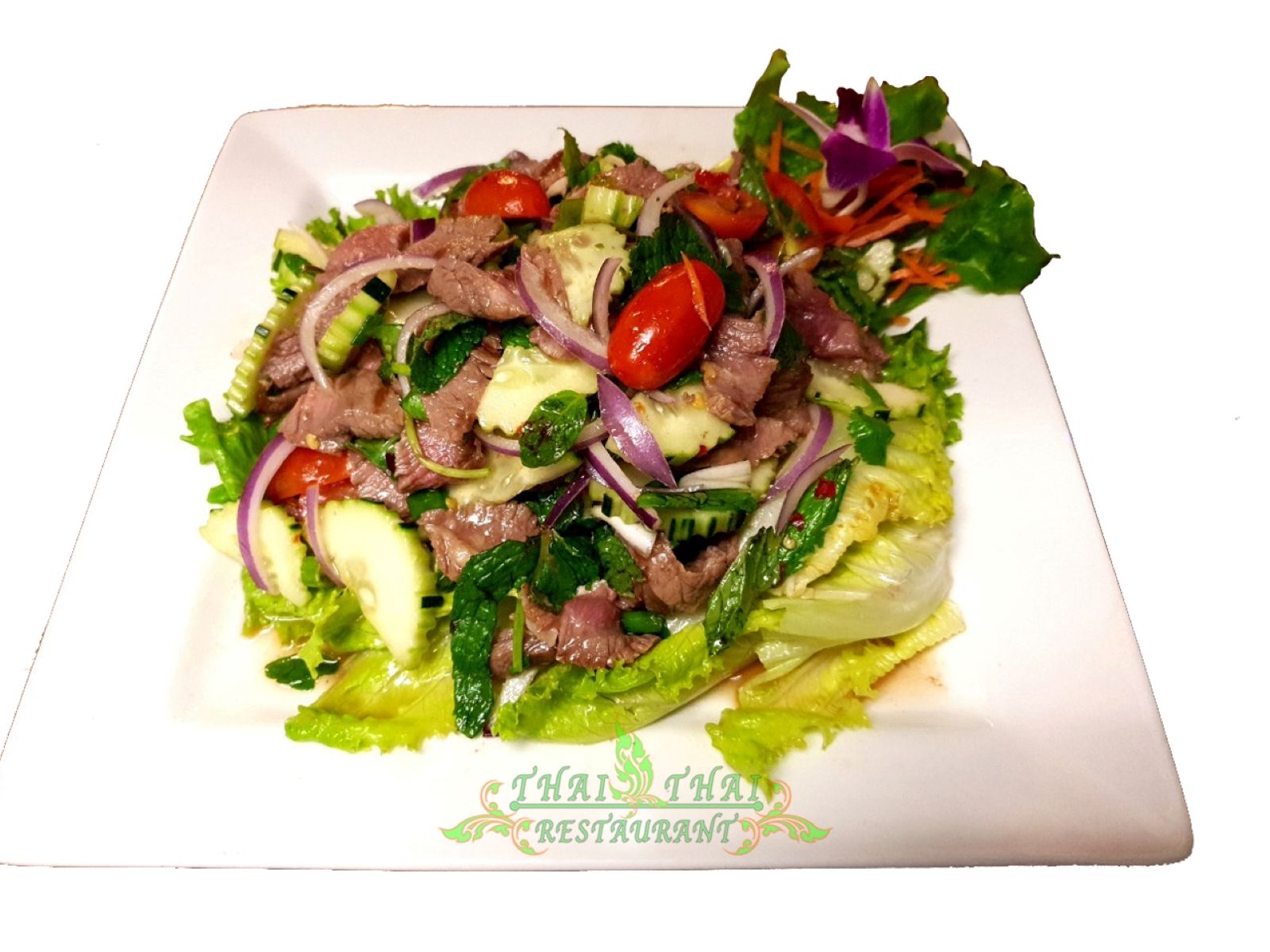 Order A21. Beef Salad food online from Thai Thai Restaurant store, Fallbrook on bringmethat.com
