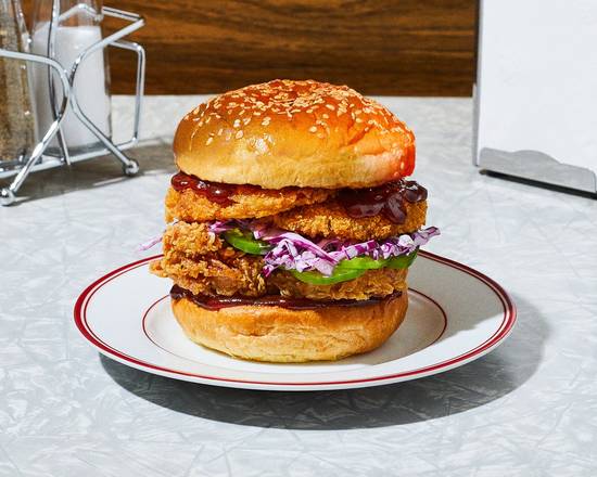 Order The Best BBQ In Town Fried Chicken Sandwich food online from Cluck Shoppe store, Riverside on bringmethat.com