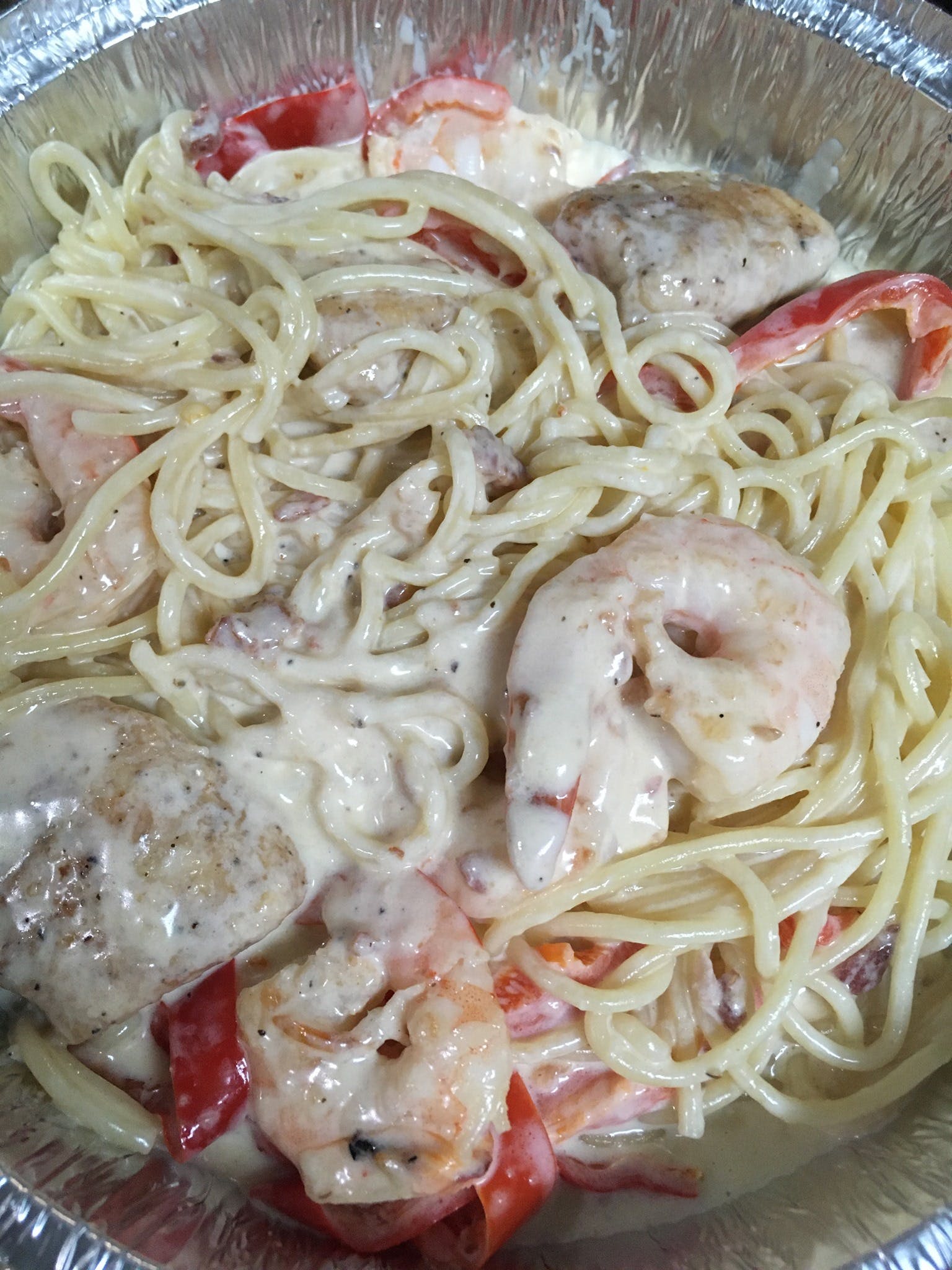 Order Shrimp Carbonara - Dinner food online from Sicilia Pizza store, Clayton on bringmethat.com