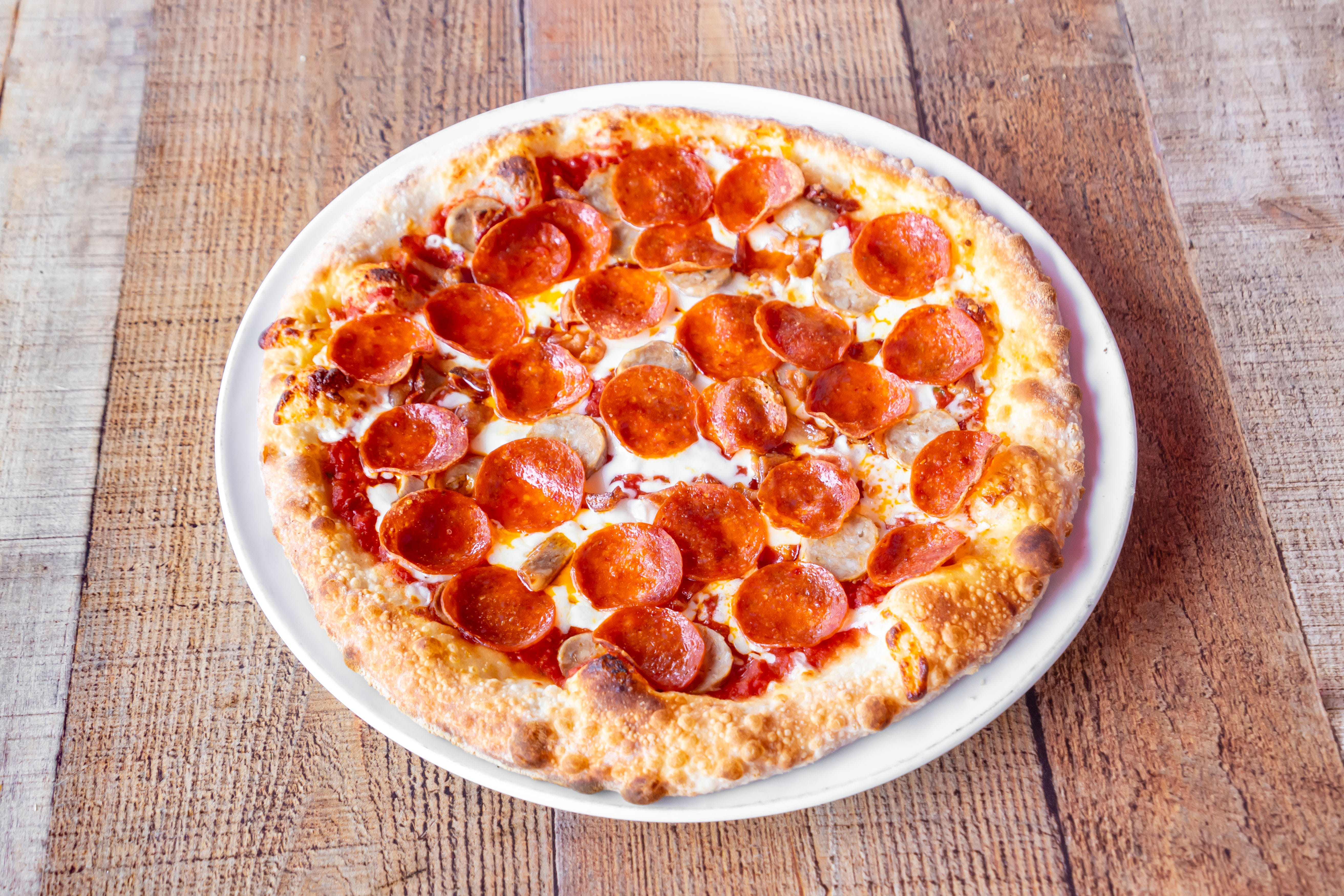 Order Meat Lover's Pizza - Small 12'' food online from Gallucios store, Wilmington on bringmethat.com