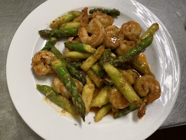 Order Spicy Shrimp Asparagus food online from Jc Chikurin Restaurant store, Brooklyn on bringmethat.com