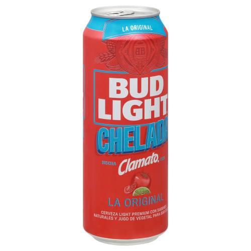 Order Bud Light · Original Domestic Chelada with Clamato Beer (25 fl oz) can food online from D & B Liquor store, Olmos Park on bringmethat.com