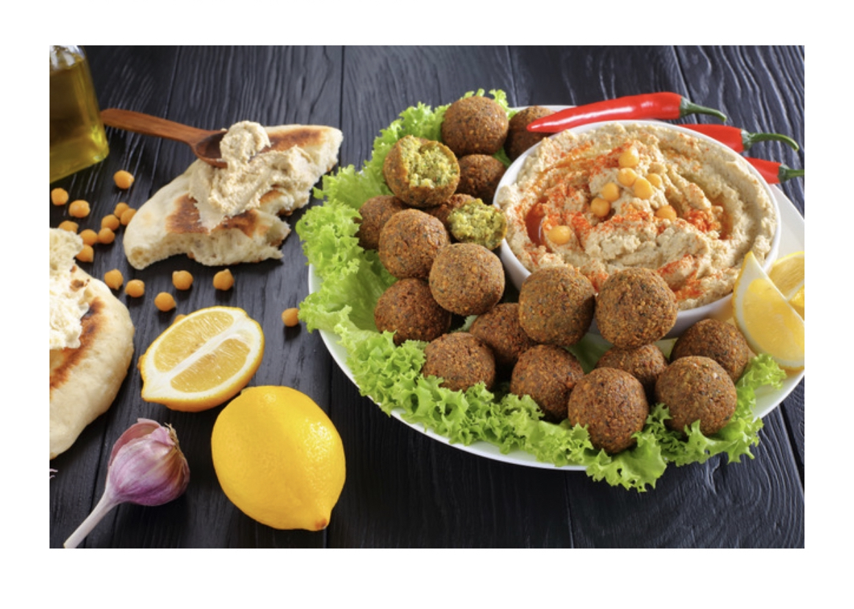 Order 6 Pieces Falafel with Hummus & Salad on the side  food online from Aga Grill store, Concord on bringmethat.com