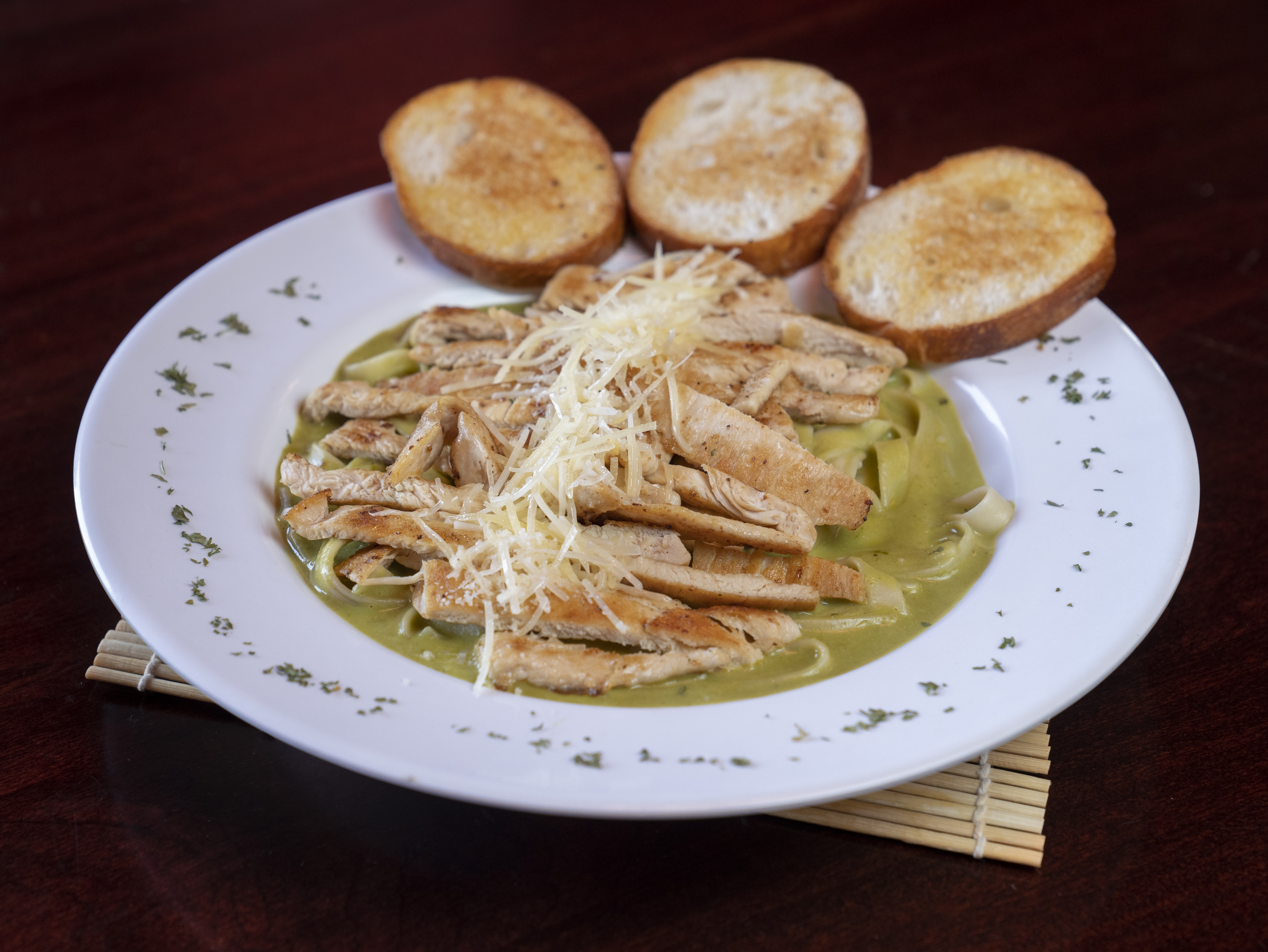 Order Poblano Chicken Pasta food online from Fussion Sushi Bar store, Laredo on bringmethat.com