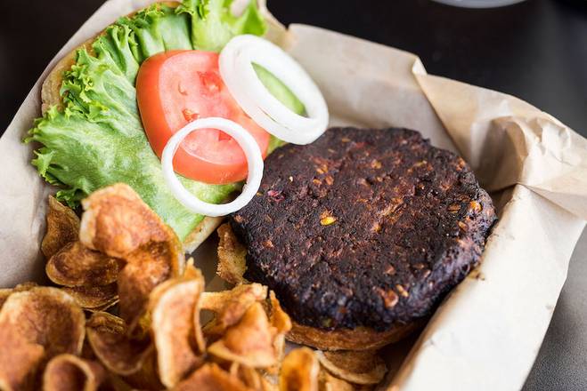 Order Black Bean Burger food online from Mr Brews Taphouse store, Lawrence on bringmethat.com