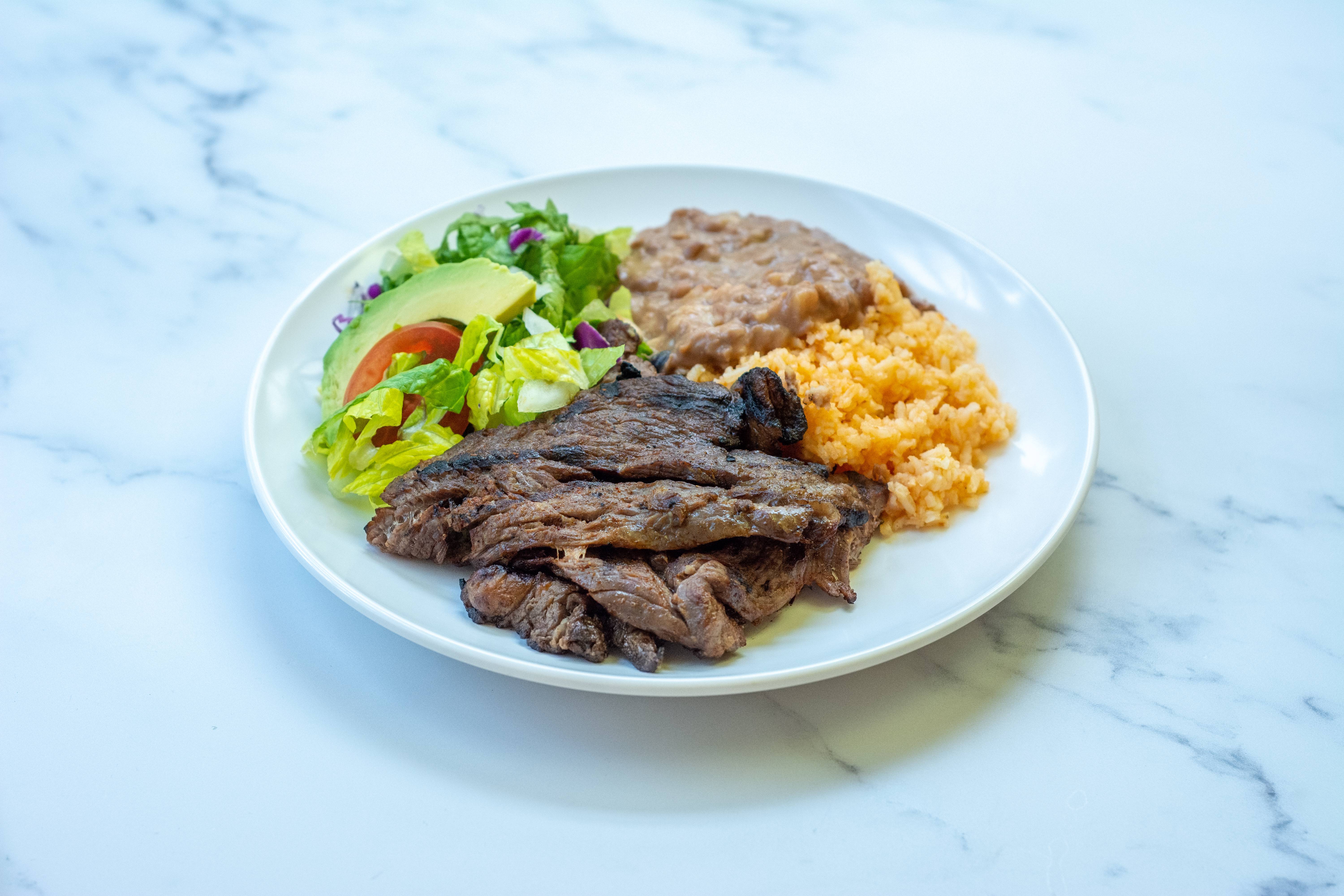 Order Carne Asada Plate food online from Juquila store, Culver City on bringmethat.com