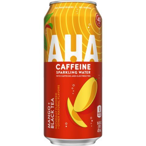Order AHA Caffeine Sparkling Water Mango + Black Tea 16oz food online from 7-Eleven store, Salem on bringmethat.com