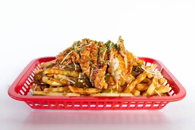 Order SPICY HONEY GARLIC FRIES food online from Chick-In Waffle store, Kansas City on bringmethat.com