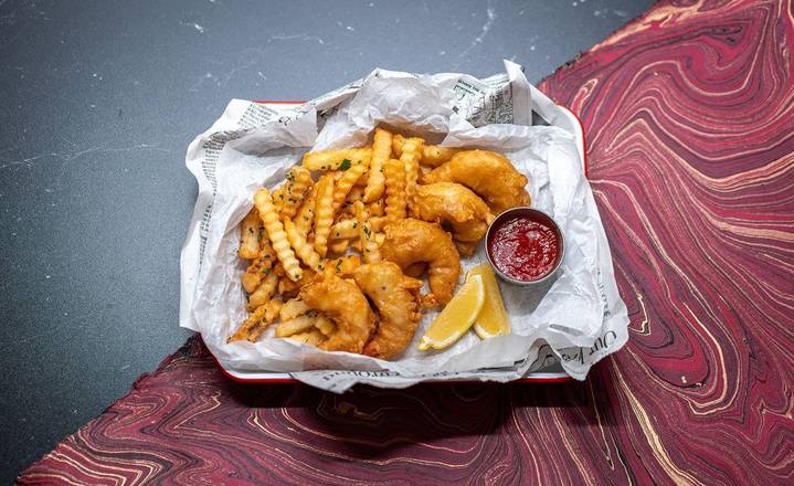 Order Five Jumbo Shrimp + Fries food online from The Codfather store, Redondo Beach on bringmethat.com