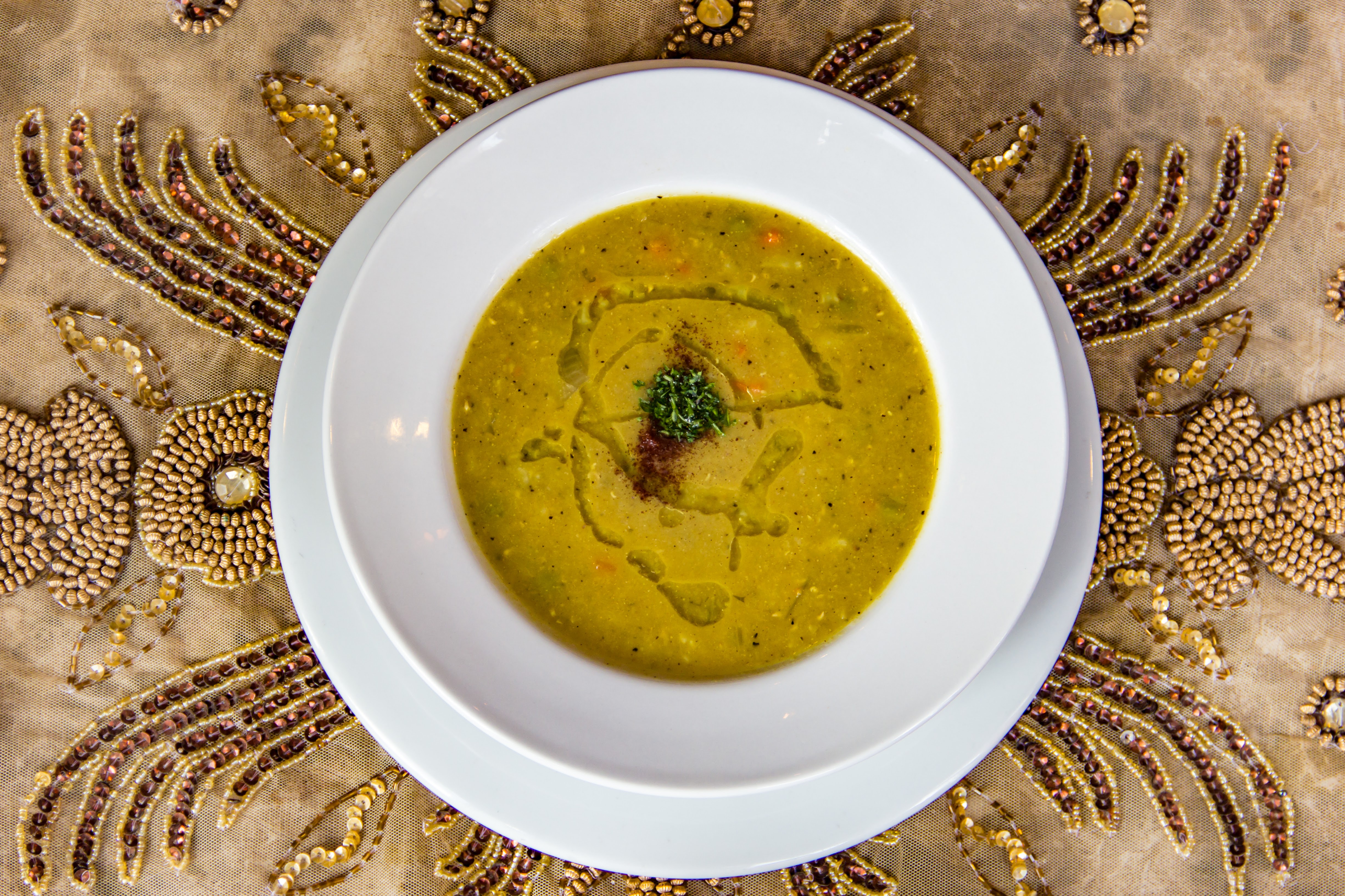 Order House Red Lentils Soup food online from Petra Mediterranean Cafe store, Seattle on bringmethat.com