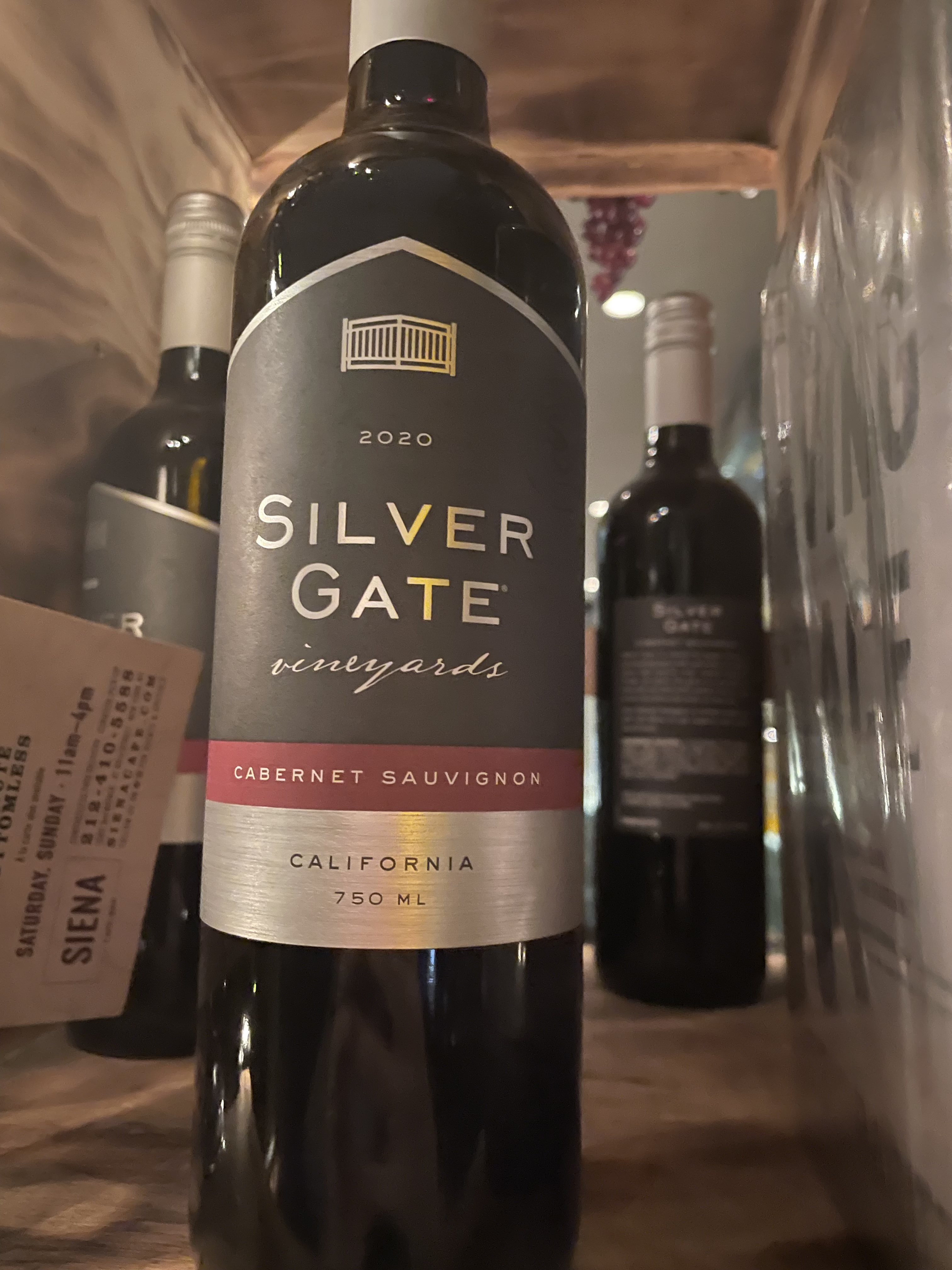 Order Cabernet - Silver gates vineyards(bottle) food online from Siena Cafe store, New York on bringmethat.com
