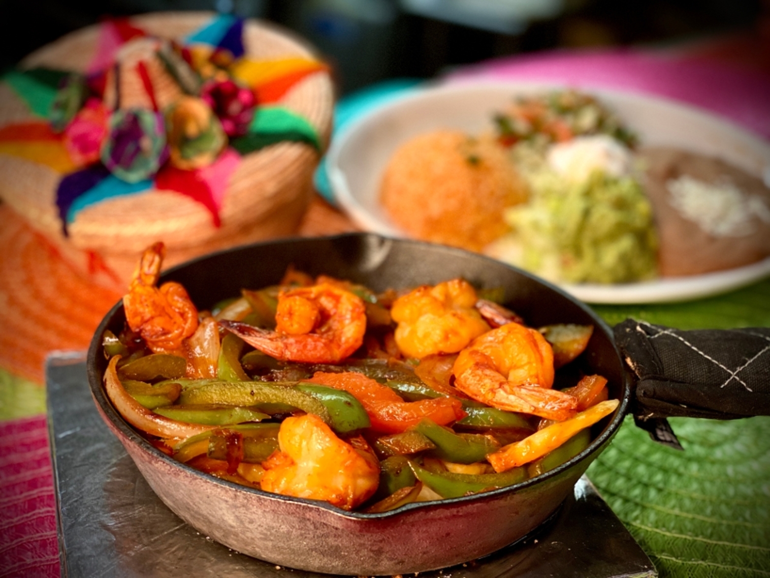 Order Camaron (shrimp) Fajitas food online from Fiesta mexicana store, Chicago on bringmethat.com