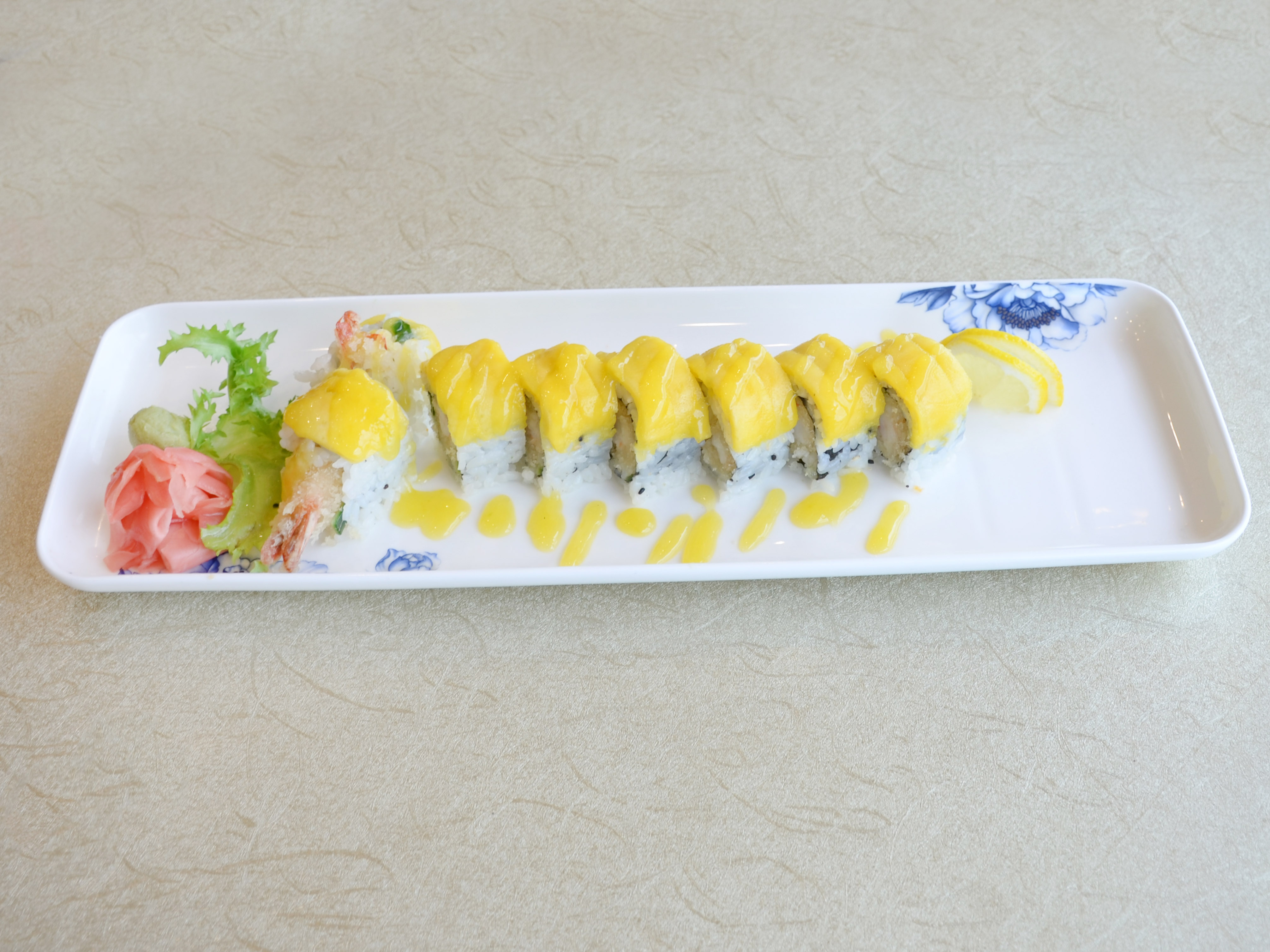 Order 32. Golden Shrimp Tempura Roll food online from Sakan Bento Japanese Express store, Lindenhurst on bringmethat.com