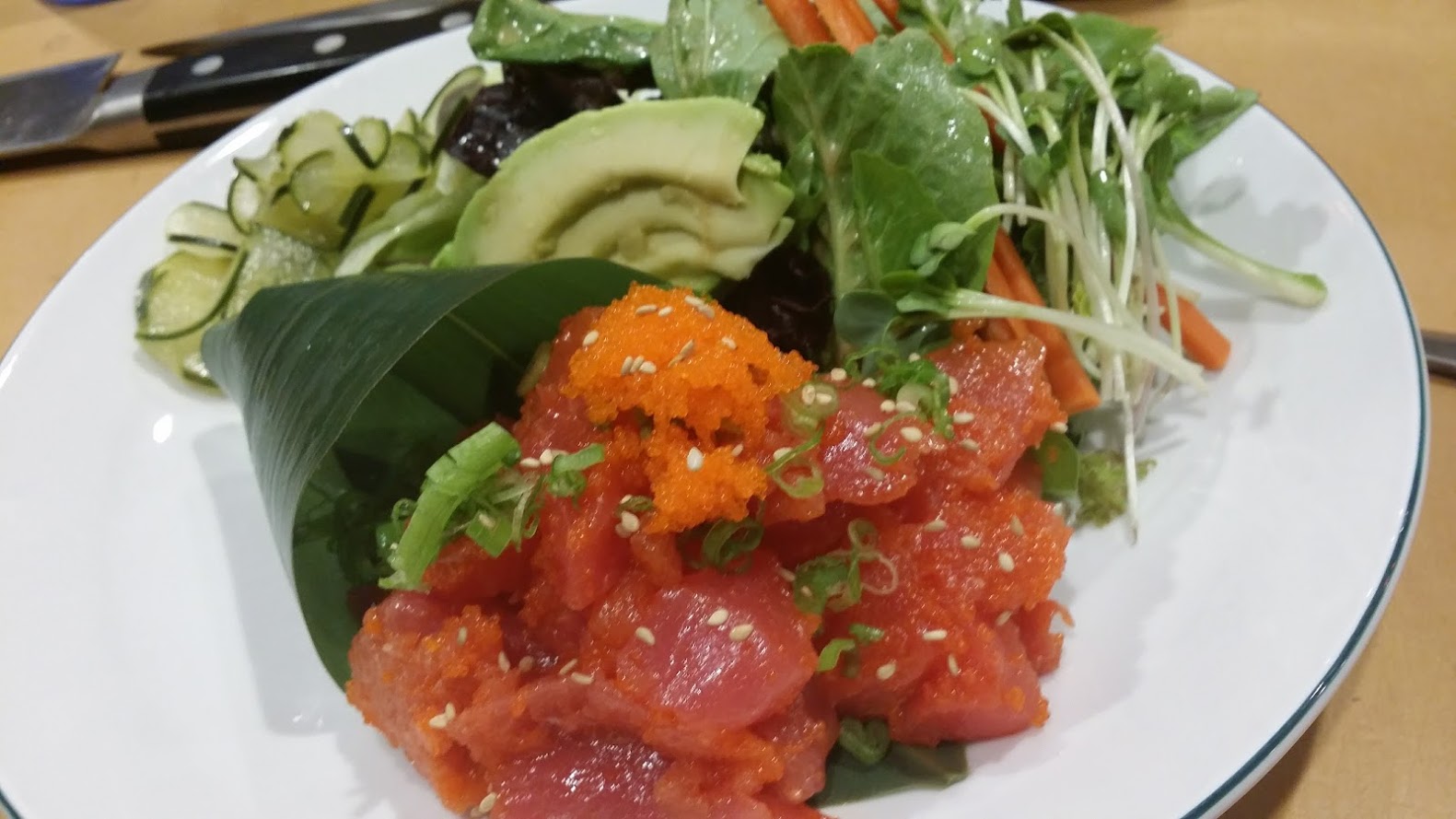 Order Spicy Tuna Salad food online from Shogun Sushi store, Santa Clarita on bringmethat.com