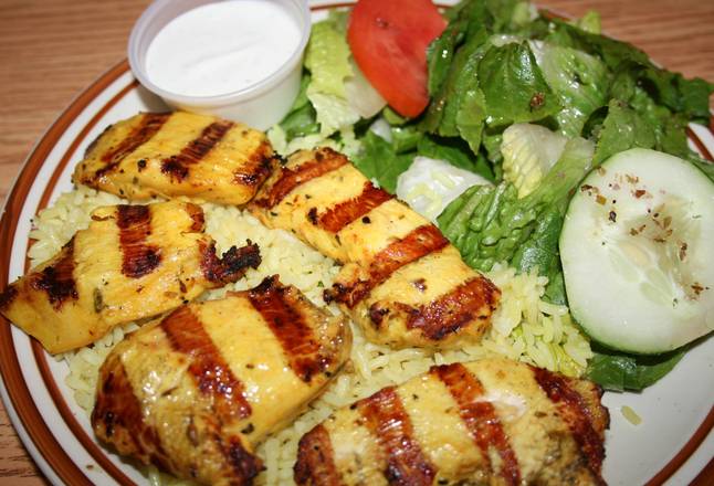 Order Chicken Kabob Plate food online from Mediterranean Grill store, Athens on bringmethat.com