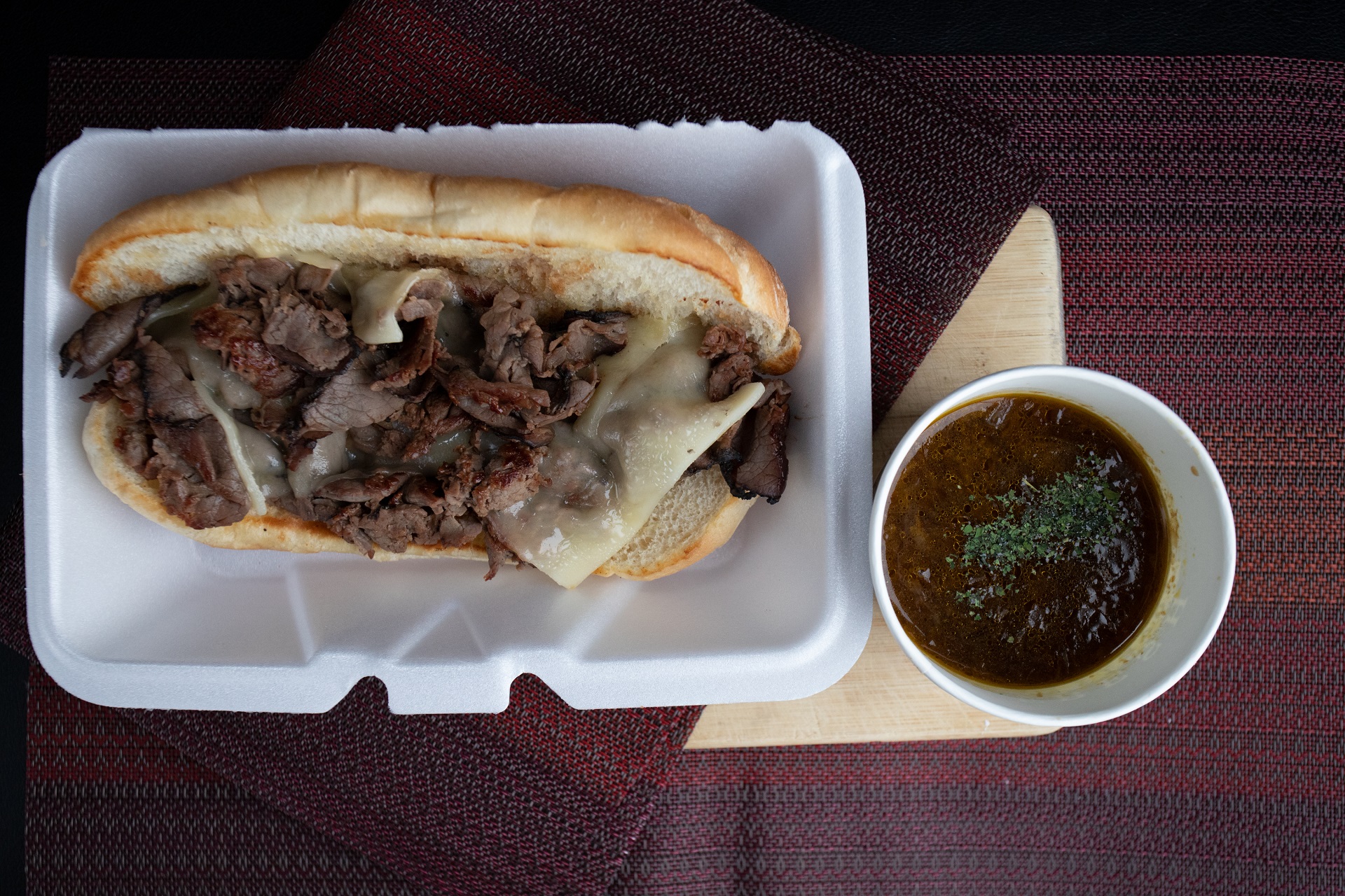 Order French Dip with Au Jus food online from Lunch Box store, Dearborn Heights on bringmethat.com