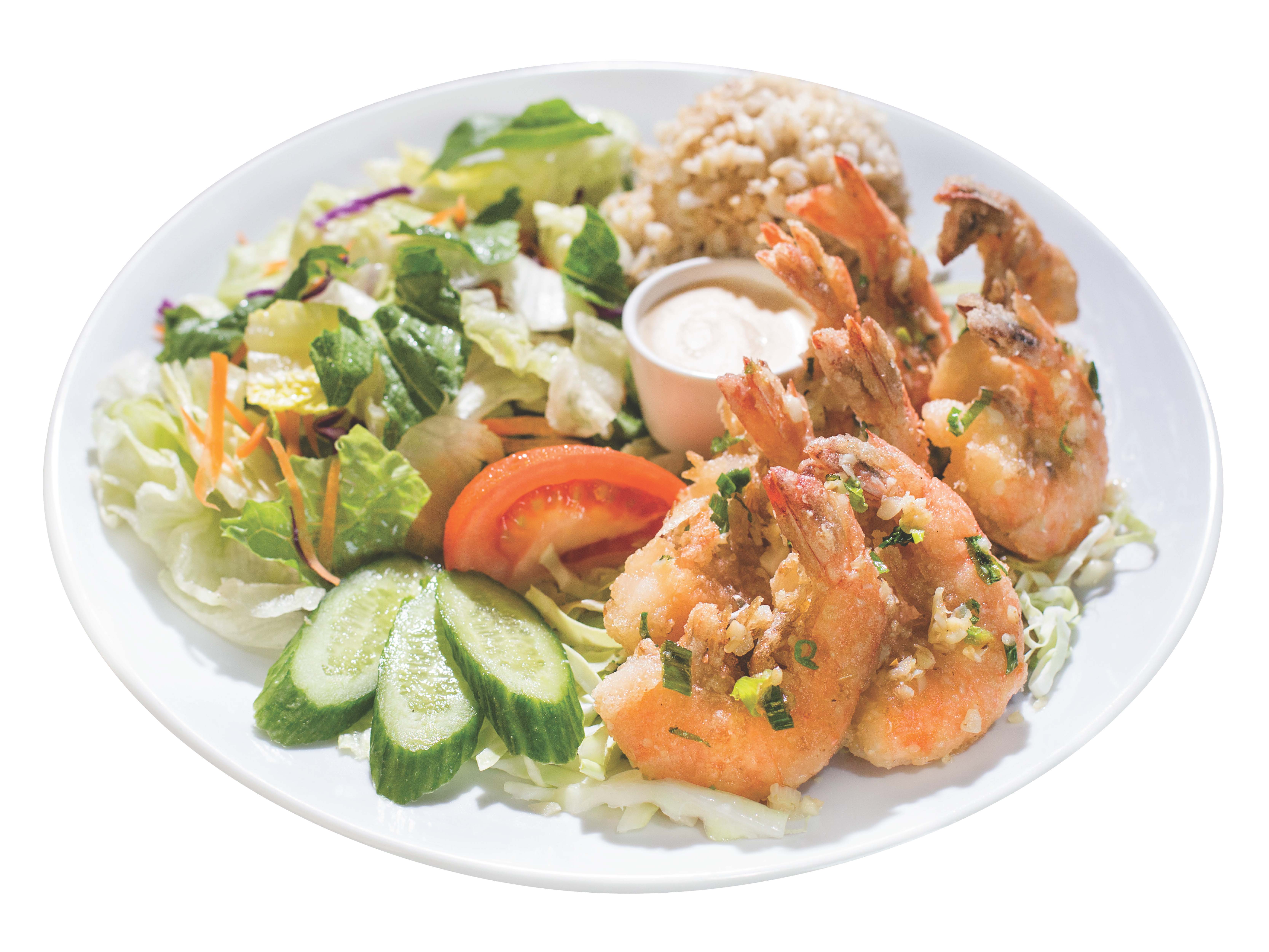 Order Garlic Shrimp Salad  food online from L&L Hawaiian Barbecue store, La Jolla on bringmethat.com