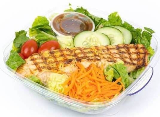 Order Grilled Salmon Salad food online from Fialkoff Kosher Pizza store, Lawrence on bringmethat.com