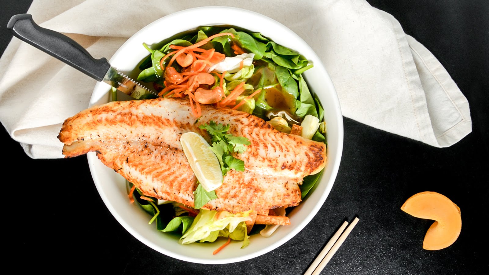 Order Grilled Cajun Fish Salad food online from Bamboo Bistro Westgate store, Austin on bringmethat.com