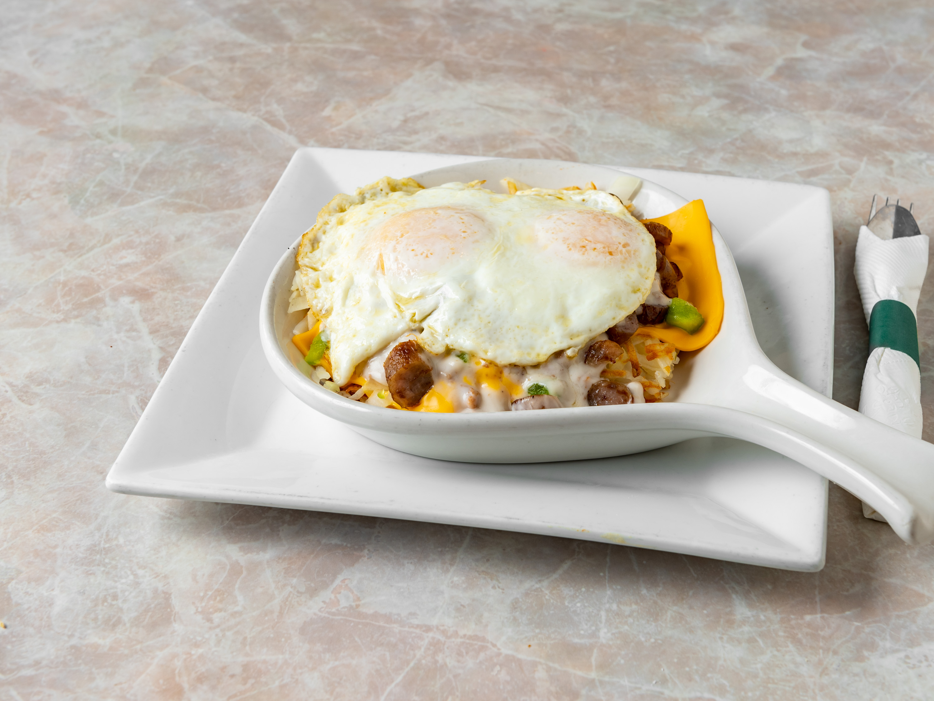 Order Country Skillet food online from Silver Dollars Restaurant store, Elwood on bringmethat.com