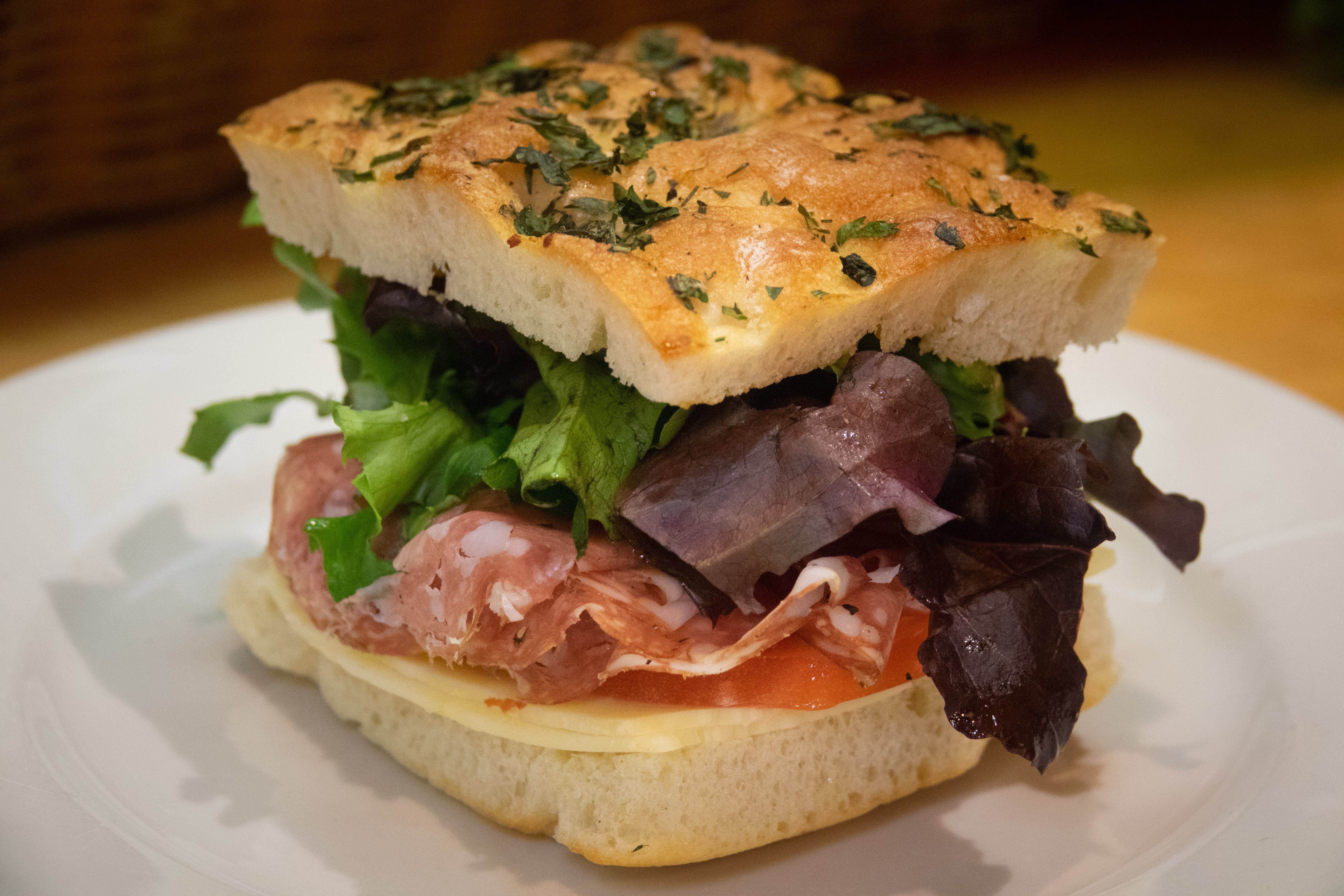 Order 5. Peppered Salami Sandwich food online from Pomodoro ristorante store, New York on bringmethat.com