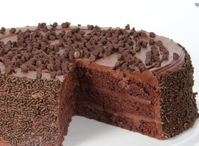 Order Royal Dark Chocolate Cake (chocolate chip)  food online from Simon Indian Palace inc store, New York on bringmethat.com