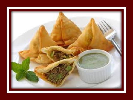 Order Chicken Samosa(3) food online from Cosmo Indian Cafe store, Lawrence on bringmethat.com