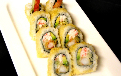 Order Shrimp Crunch Roll food online from Kino Sushi store, Los Angeles on bringmethat.com
