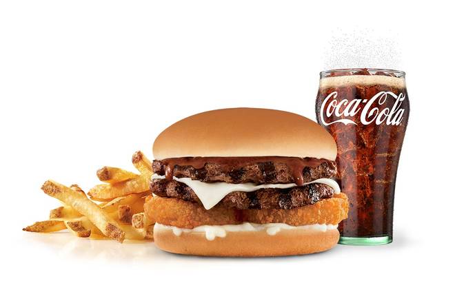 Order A.1.® Double Cheeseburger Combo food online from Carl Jr store, Soledad on bringmethat.com
