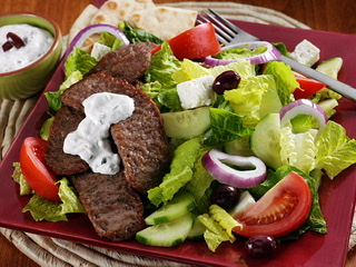 Order Lamb & Beef Gyro Salad food online from New York Pizza & Family Restaurant store, Tannersville on bringmethat.com