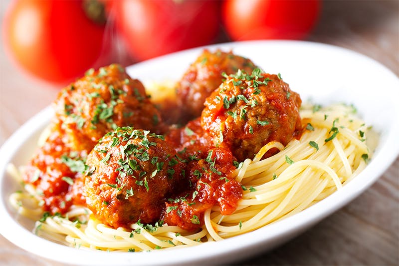 Order Spaghetti Pomodoro with Meatballs - Pasta food online from Filetto's store, East Northport on bringmethat.com